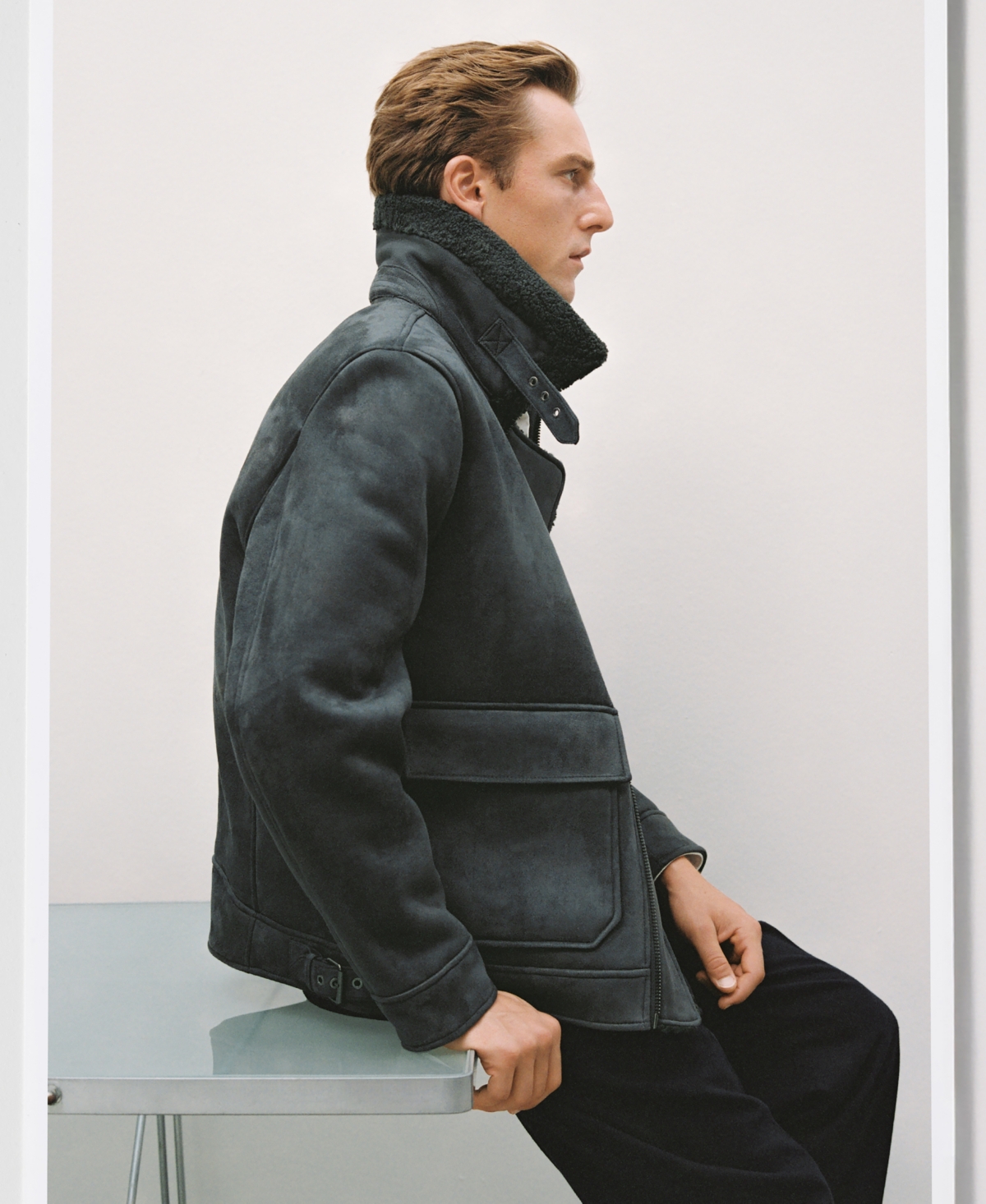 Mango Men's Double Face Fleece Effect Jacket