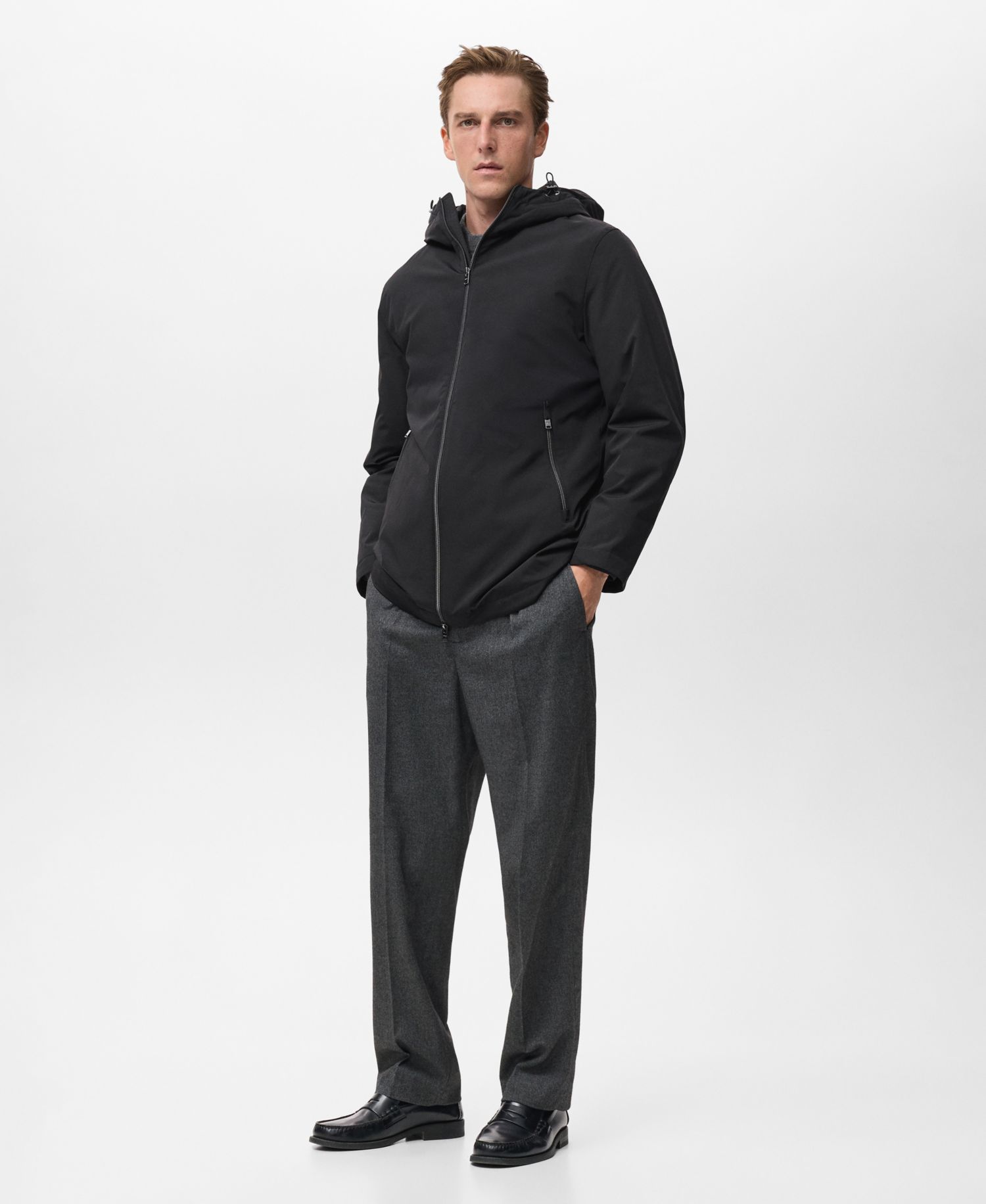 Men's Water-Repellent Hooded Parka