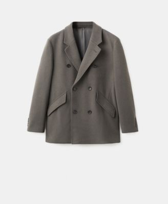 Men's Double-Breasted Wool-Blend Coat