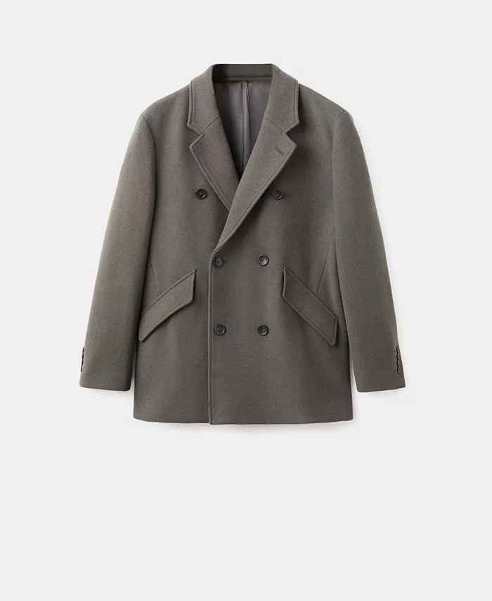 Men's Double-Breasted Wool-Blend Coat - thumbnail 6