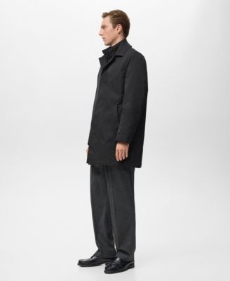 Men's Quilted Water-Repellent Trench Coat
