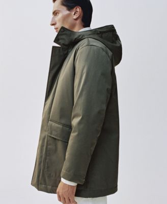 Men's Water-Repellent Hood Quilted Parka
