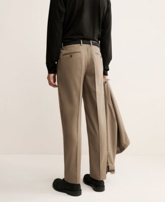 Men's Virgin Wool Pleated Pants
