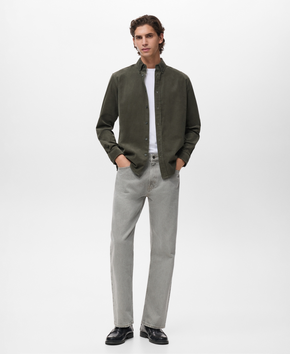 Mango Men's Classic-Fit Micro-Corduroy Shirt