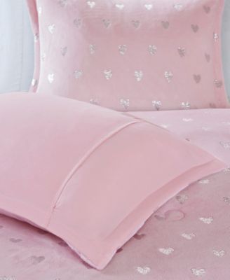 Rosalie Metallic Heart 4-Pc. Comforter Set, Full/Queen