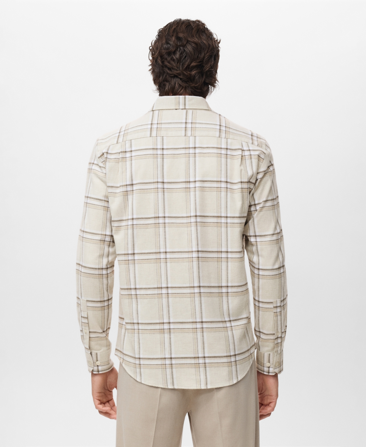 Mango Men's Cotton Flannel Check Overshirt