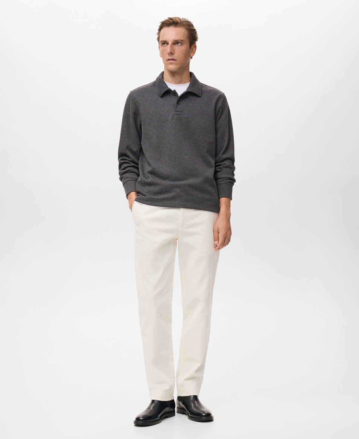 Mango Men's Regular-Fit Polo Sweatshirt