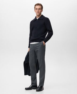 Men's Zip Collar Knitted Sweater