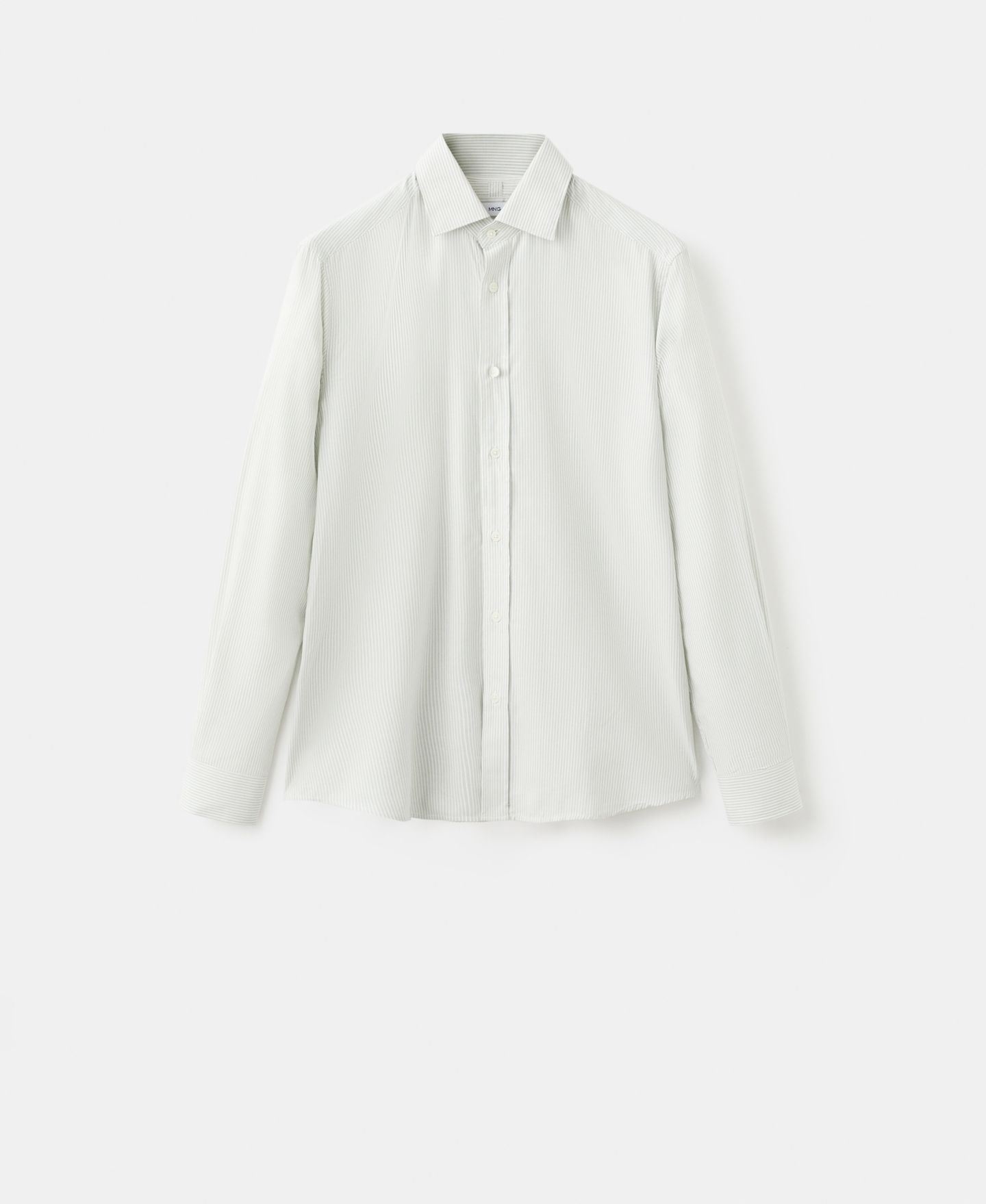 Мужская рубашка Mango Regular Cotton, цвет: Зелёный — фото 7