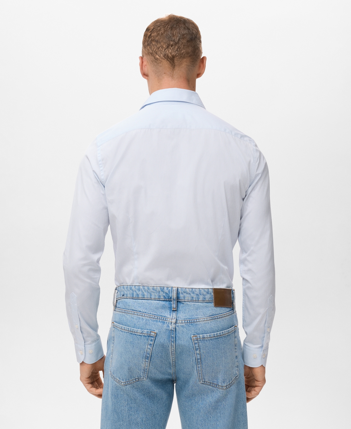 Mango Men's Cotton Striped Slim-Fit Shirt