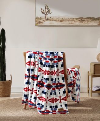 Americana Printed Ultra Soft Plush Fleece Throw, 50" x 70"
