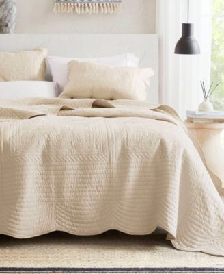 Tuscany Reversible Scalloped Edge 3-Pc. Quilt Set, Full/Queen