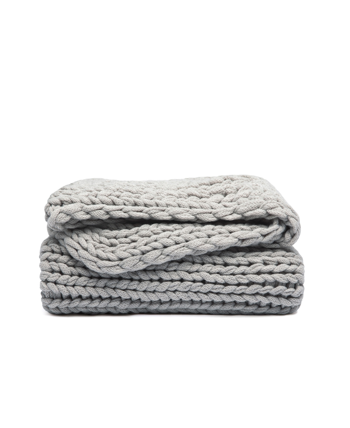 Ienjoy Home Eucalyptus Oversized Chunky Hand-knit Throw, 59" X 47" In Gray