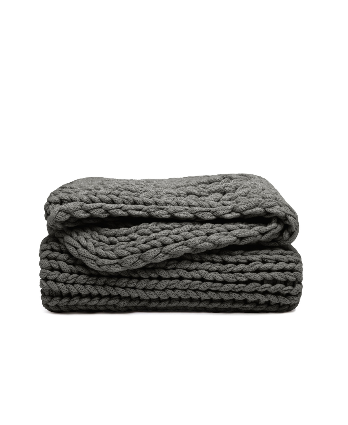 Ienjoy Home Eucalyptus Oversized Chunky Hand-knit Throw, 59" X 47" In Gray