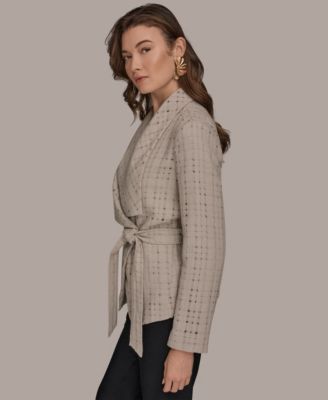 Women's Shawl Collar Wrap Jacket with Belt