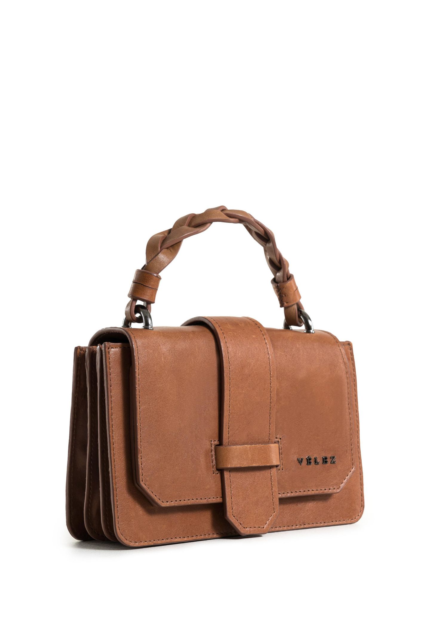 Женская сумка Velez Garniel Mini Bowling Bagleather With Braided Handle, цвет: Медовый — фото 2