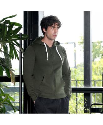 Men's Seaweed Green Zip-Front Regular Hoodie