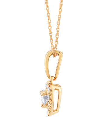 Diamond Heart Shape Halo Pendant Necklace (1/4 ct. t.w.) in 10k Yellow or White Gold