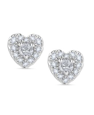 Diamond Heart Shape Halo Stud Earrings (1/2 ct. t.w.) in 10k White Gold