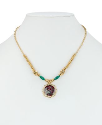 Gold Plated Large Pendant Necklace 