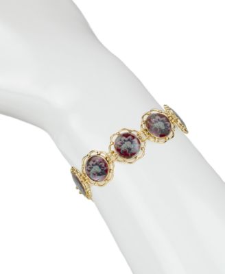 Gold Plated Box Clasp Link Bracelet 