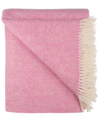 Shetland Lambswool Herringbone Throw, 55" x 72"