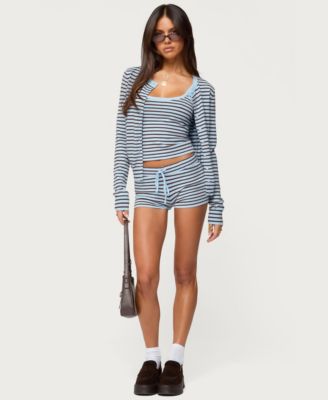 Women's Lillian Striped Button Up Knit Cardigan