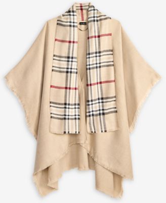 Solid Plaid Ruana Wrap