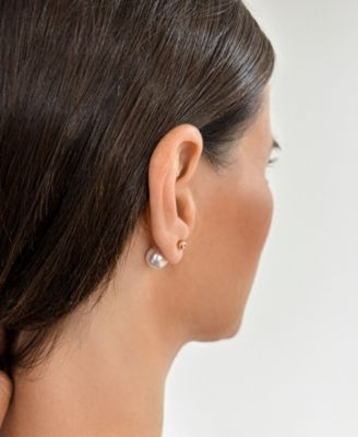 Rose Gold Imitation Pearl Double-Sided Ball Earrings