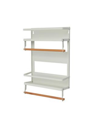 Metal Magnetic Organizer with Paper Towel Holder, White
