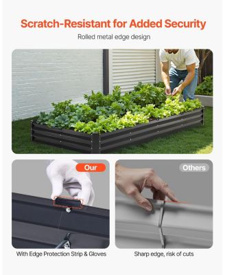 Metal Raised Garden Bed, Galvanized Outdoor Planter Box