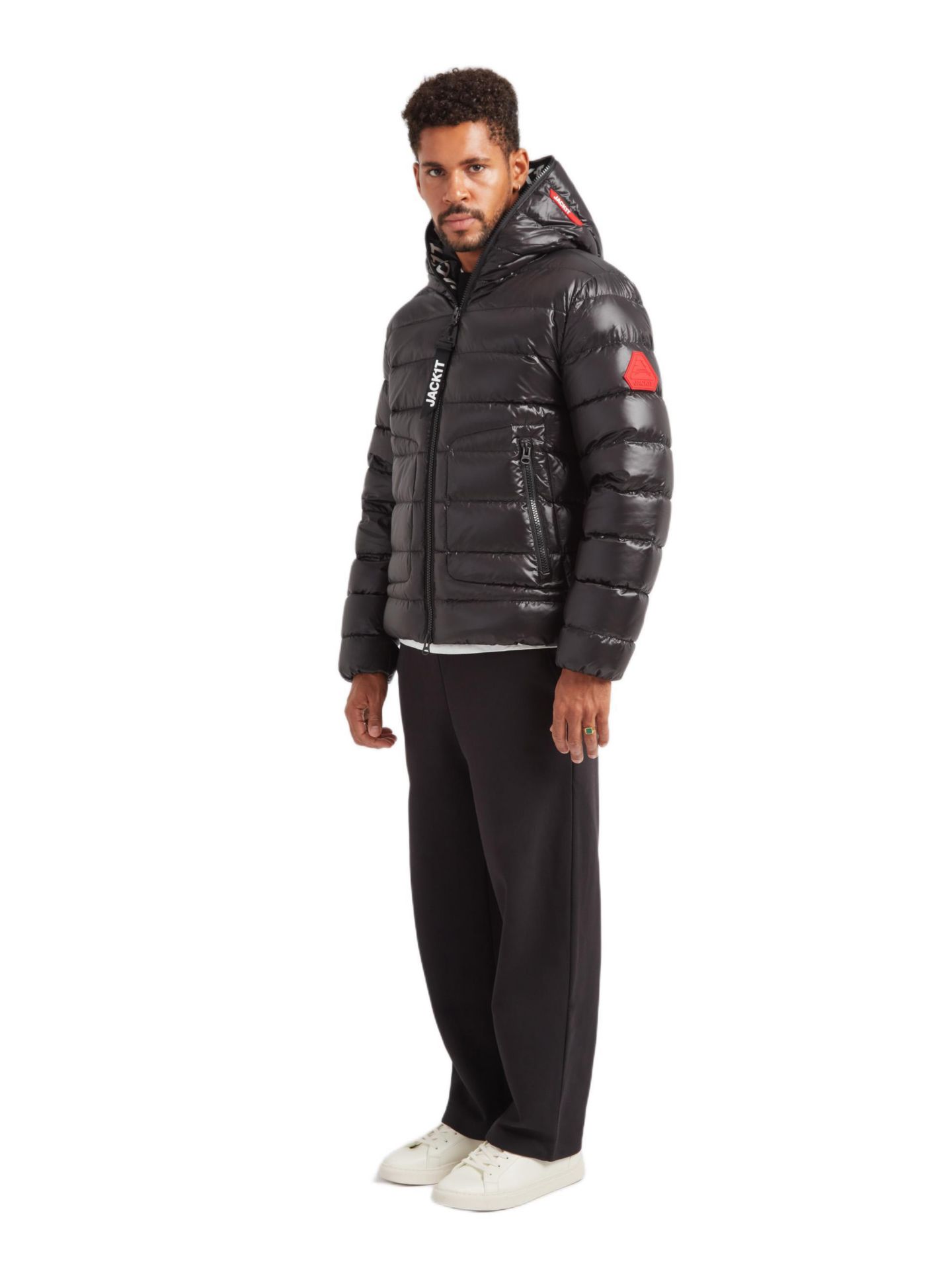 Мужская куртка JACK1T R4D Tramline Hooded Puffer, цвет: Чёрный, вариант 1 — фото 3