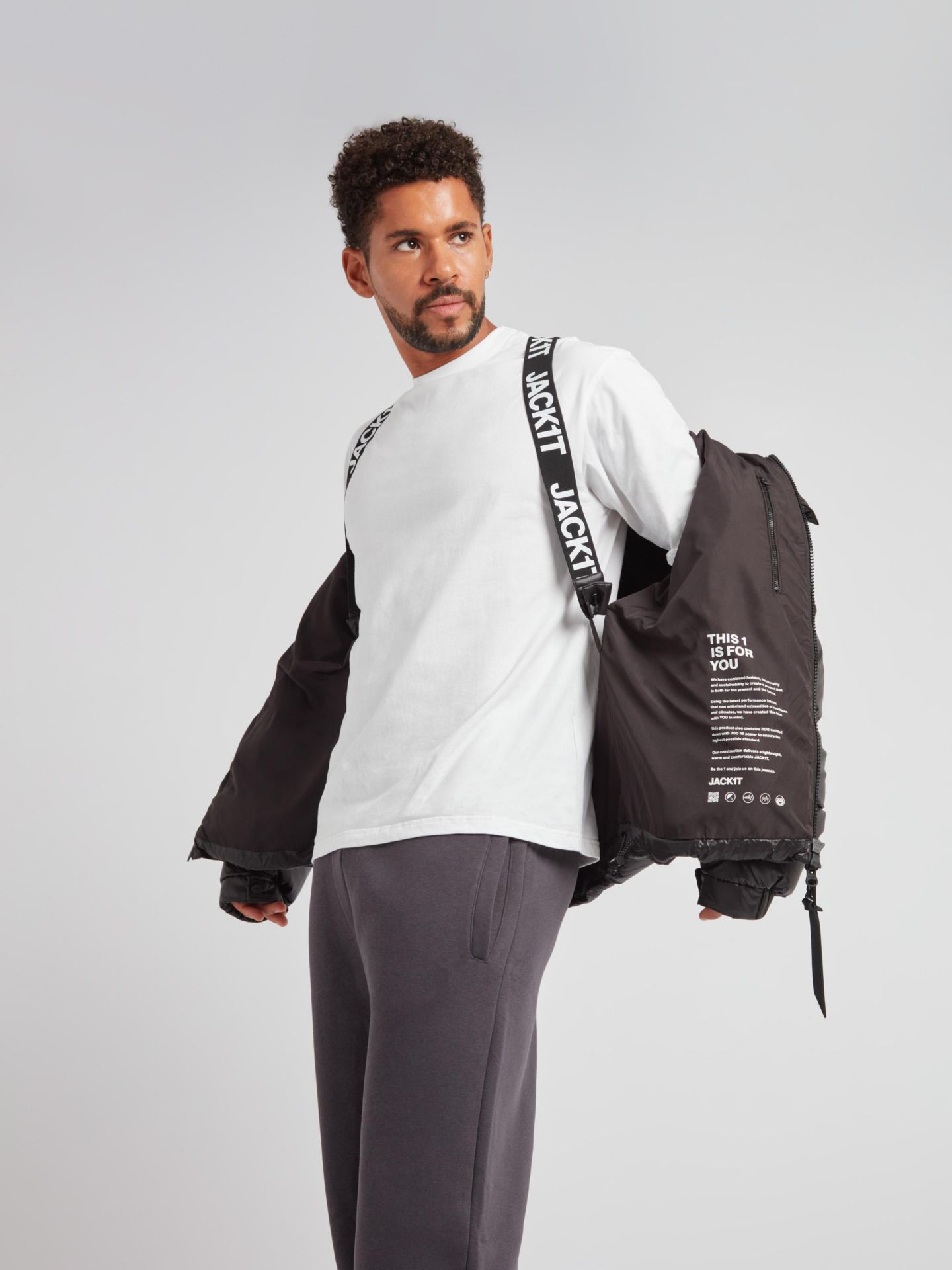 Мужская куртка JACK1T EZ Boxed Hooded Racer Puffer, цвет: Чёрный — фото 8