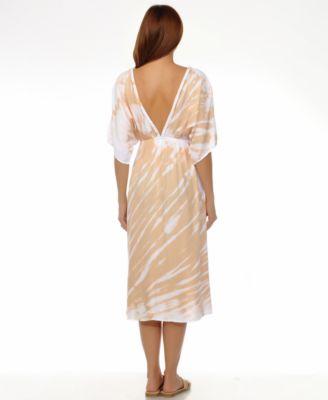 Women's Tie-Dyed Braid-Trim V-Neck Cover-Up Dress