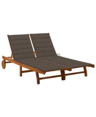 Sunlounger Natural wood Solid Acacia wood Large