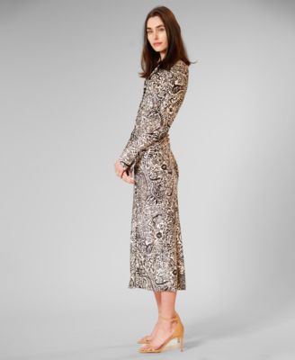 Women's Printed Long-Sleeve Dress