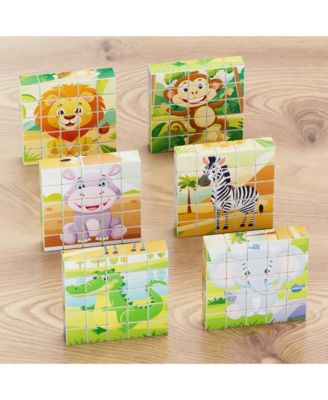 ST10 Magnetic Jungle Animal Puzzle Blocks – 25-Piece STEM Learning Toy, 6-in-1 Puzzles for Kids Ages 3+