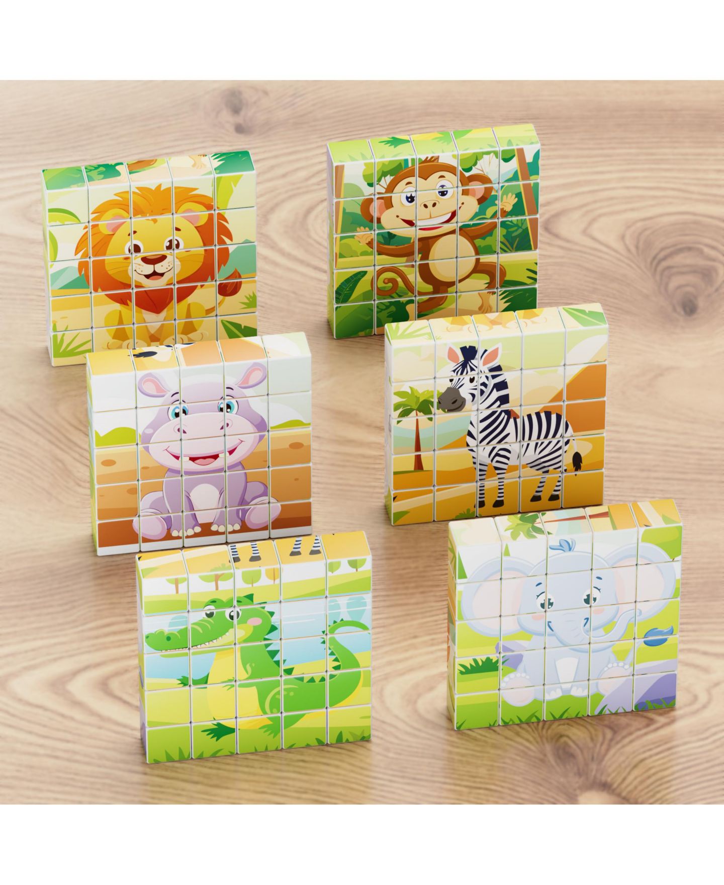 Детские игрушки Contixo ST10 Magnetic Jungle Animal Puzzle Blocks - 25-Piece Stem Learning Toy, 6-in-1 Puzzles for Kids Ages 3+, цвет: Разноцветный — фото 4
