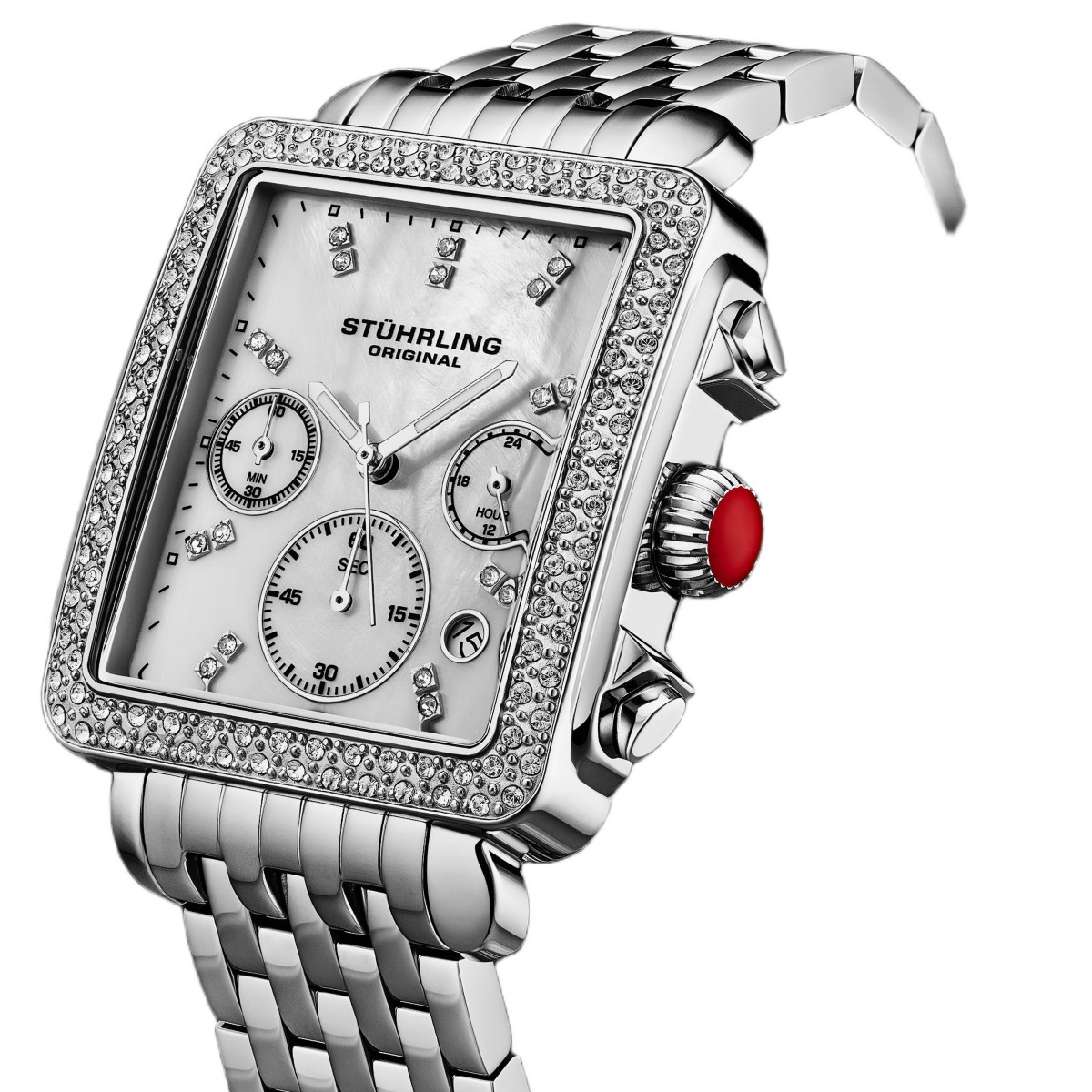 Женские часы-хронограф Stuhrling 4083 с перламутровым циферблатом — фото 4