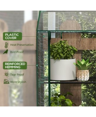 Lean-to house with 3 Tier Shelves, Portable house