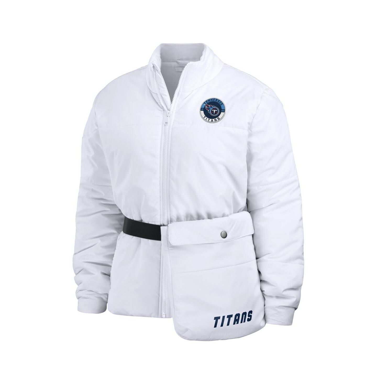 Женская куртка WEAR by Erin Andrews White Tennessee Titans Packable Full-Zip Puffer — фото 2