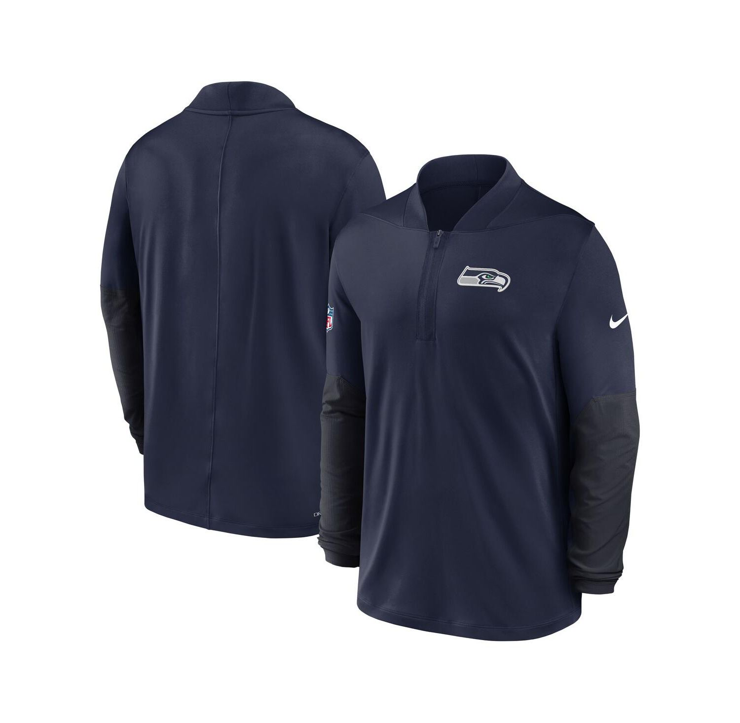 Men's College Navy Seattle Seahawks Sideline Dri-FIT Half-Zip Pullover Sweatshirt