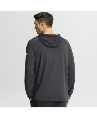 Men's Charcoal NHL-Logo Authentic Pro Rink Raglan Hoodie