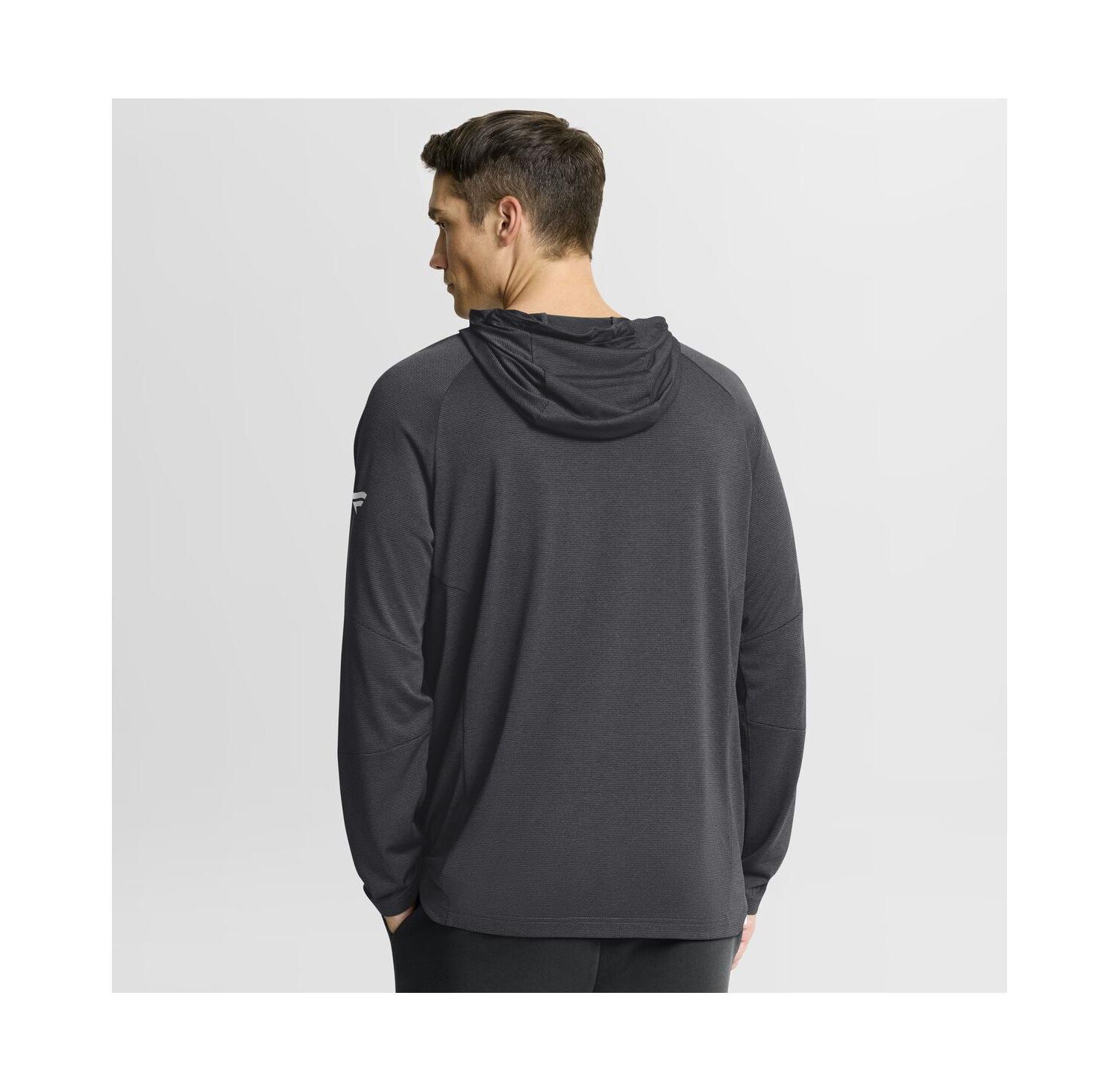 Men's Charcoal NHL-Logo Authentic Pro Rink Raglan Hoodie