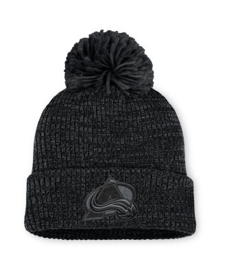 Women's Black Colorado Avalanche Authentic Pro Road Cuffed Knit Hat with Pom