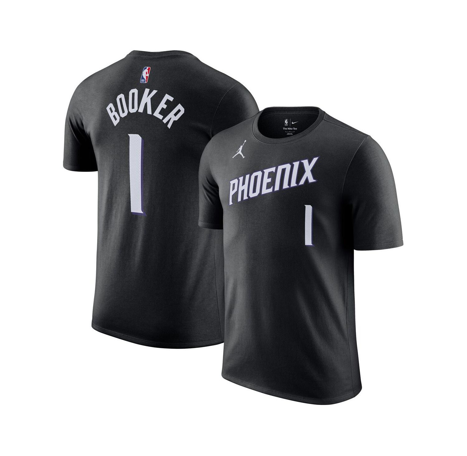Men's and Women's Devin Booker Black Phoenix Suns Name & Number T-Shirt - Statement Edition