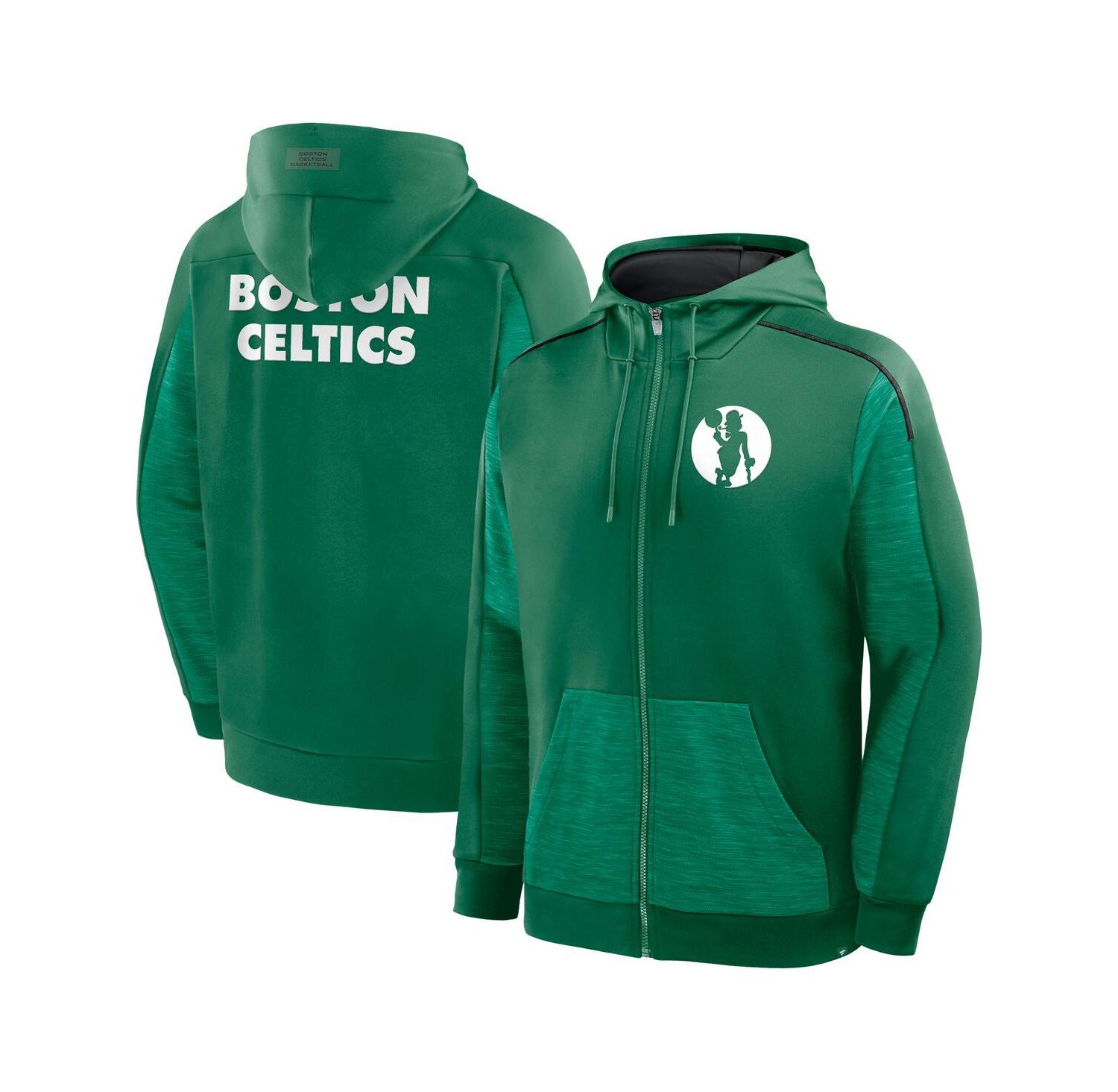 Men's Kelly Green Boston Celtics Back Door Cut Play Defender Full-Zip Hoodie