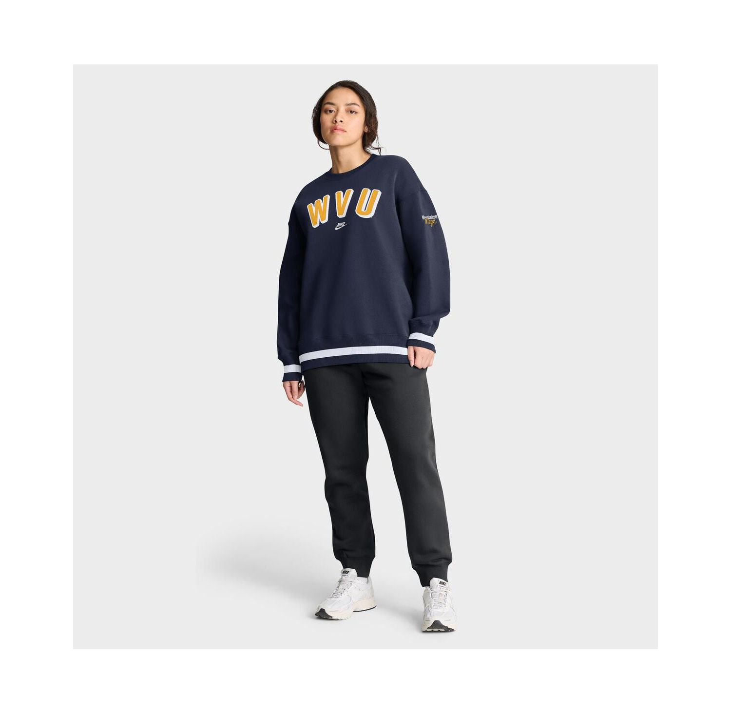 Women's Navy West Virginia Mountaineers Oversized Legacy Phoenix Sweatshirt