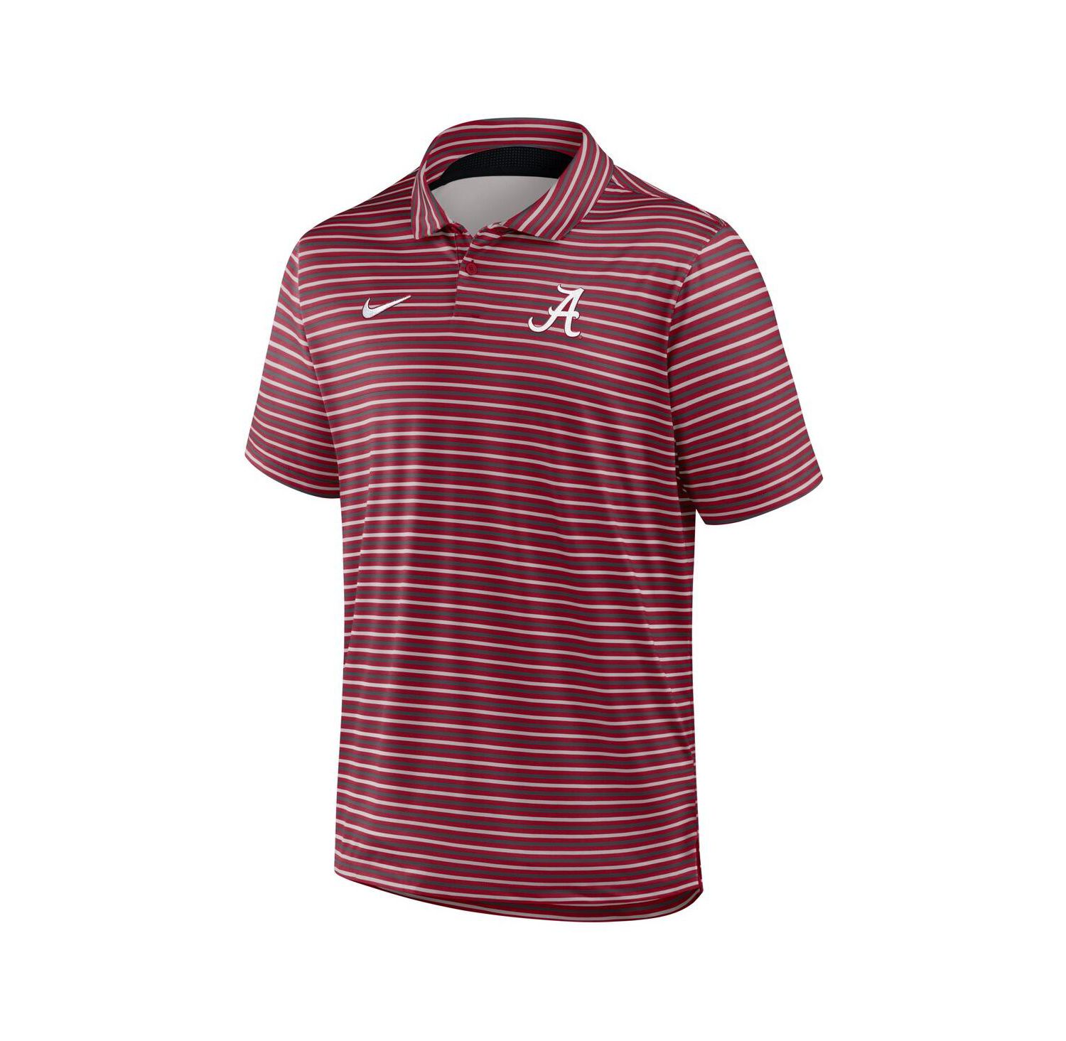 Men's Crimson Alabama Crimson Tide 2025 Coaches Premium Tour Stripe Dri-FIT Polo Shirt