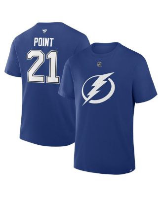 Men's Brayden Point Blue Tampa Bay Lightning Authentic Stack Name & Number T-Shirt